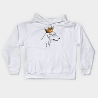 Rat Terrier Dog King Queen Wearing Crown Kids Hoodie